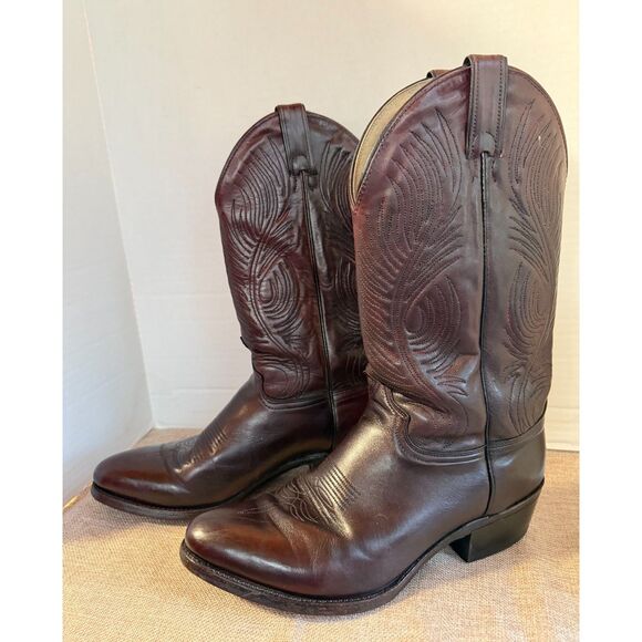 Abilene Men’s 9.5 EE Brown Lthr Cowboy Boots USA Made Western Stitch Ranch Rodeo - Picture 5 of 10